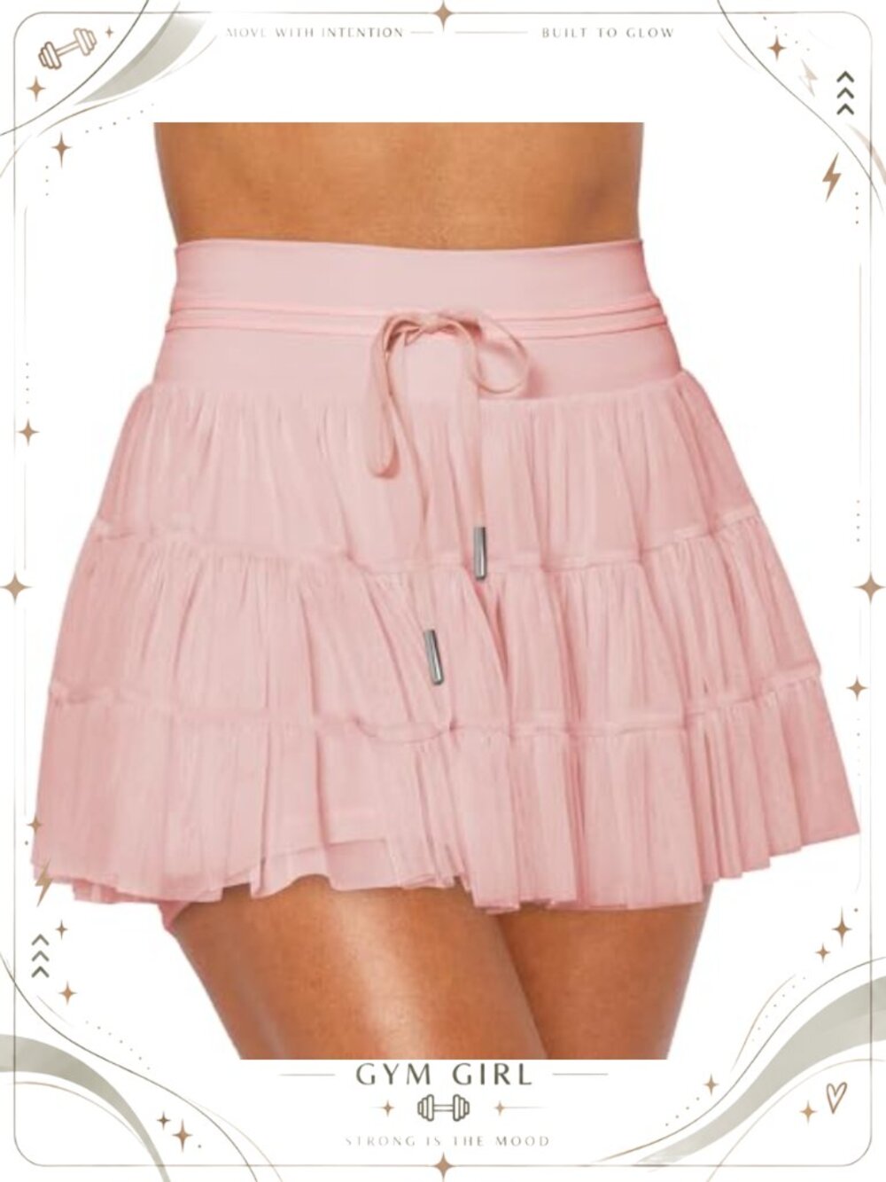 FEOYA Women’s Ruffle Tennis Skirt Mesh Pleated Built-in Shorts